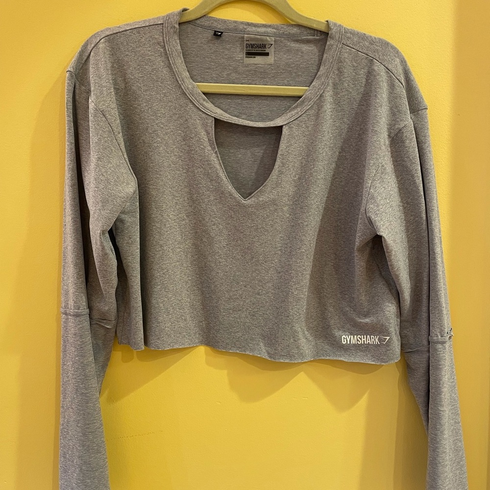 Authentic gymshark long sleeved cropped workout top